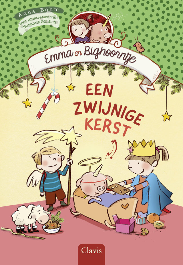 Omslag van Emma en Bighoorntje - Een zwijnige kerst