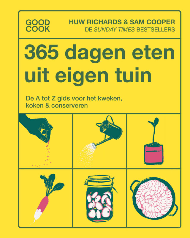 Omslag van 365 dagen eten uit eigen tuin